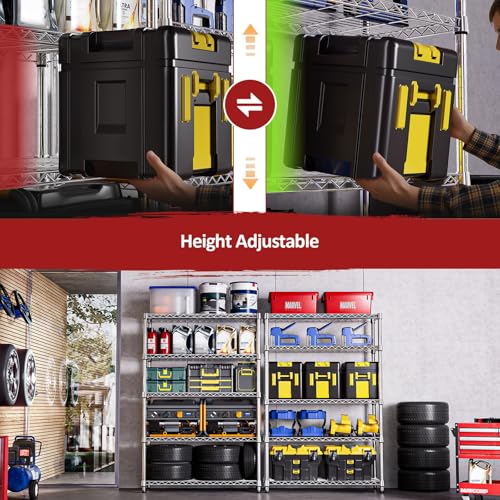 5 Tier Heavy Duty Metal Storage Shelving Unit (5 Tier, 17.7" D x 47.2" W x 72.3" H / Chrome)