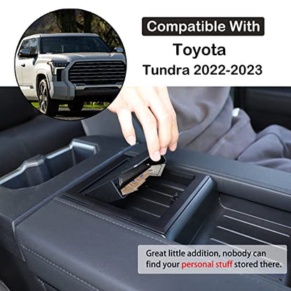 Car Armrest Hidden Storage Box for 2022 (Matte Black)