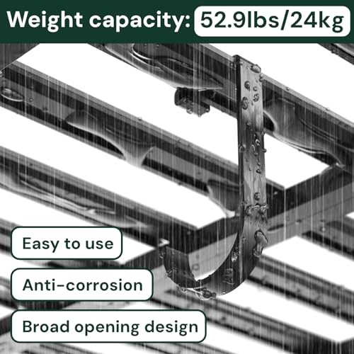 Heavy-Duty 4-Pack Overhead Garage Ceiling Storage Hooks, Add-On Storage Flat Hook Accessory for Hanging Bikes and More, Supports Up to 53lbs