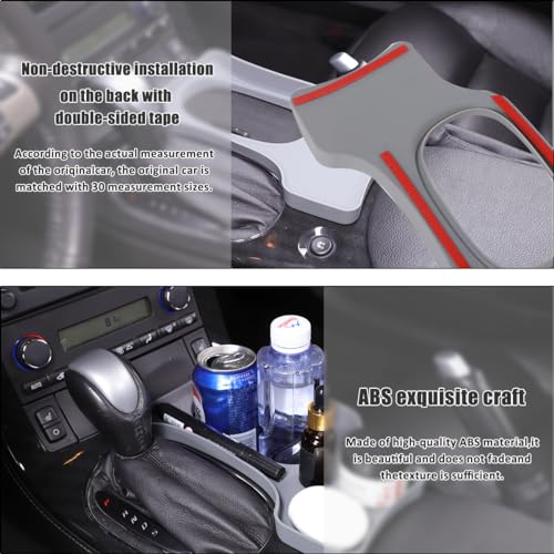 Center Console Cup Holder Compatible with Chevrolet Corvette C6 2005 (Gray)