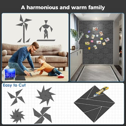 12 Pack Self Adhesive Soundproof Wall Panels (12 Pack-12×12in / Gray)