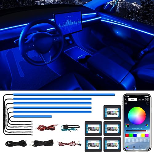 Acrylic Interior Car LED Strip Light with Wireless APP (RGB 6 Lights)