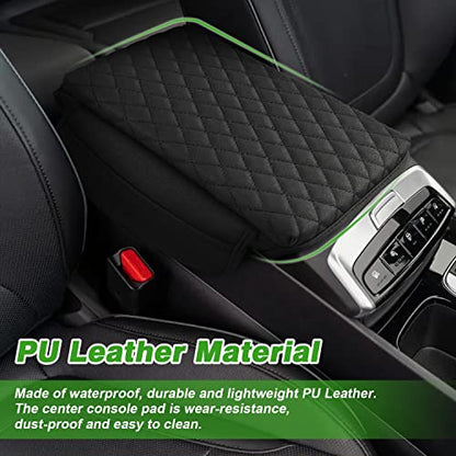 Center Console Cover Custom Fit for Hyundai Santa Cruz 2022 2023 2024 2025 2026 Armrest Cover Cushion Pad Santa Cruz Accessories PU Leather Armrest Seat Box Protector with Pockets Storage Bag (Size for Hyundai Santa Cruz 2022-2026)