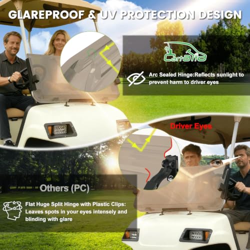 Golf Cart Foldable Windshield 3 (Tinted)