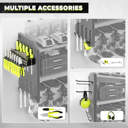 Power Tool Organizer with Charging Station (8 DRILL GREEN / Green-32 inches)