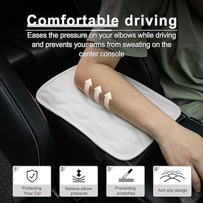 Auto Center Console Pad (white-line)
