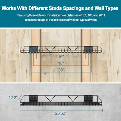 Garage Wall Shelving (Black / 12"X23.8")