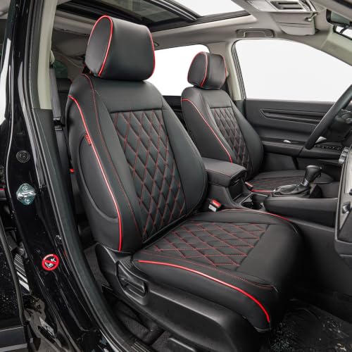 Custom Seat Covers for KIA Sportage LX 2023 (Black with Red Piping / 2023-2026 Sportage LX (No Hybrid ))