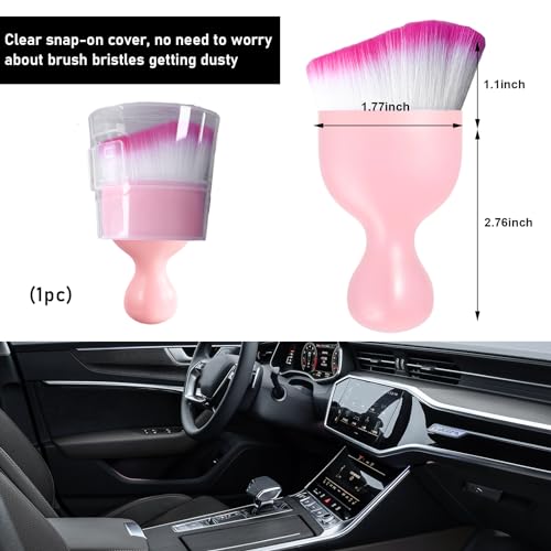 Car Detailing Brush (Pink/White/Red / 1 PC)