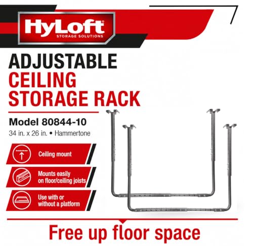 Adjustable Garage Ceiling Mount Storage Rack Kit (Hammertone / Pack of 2)