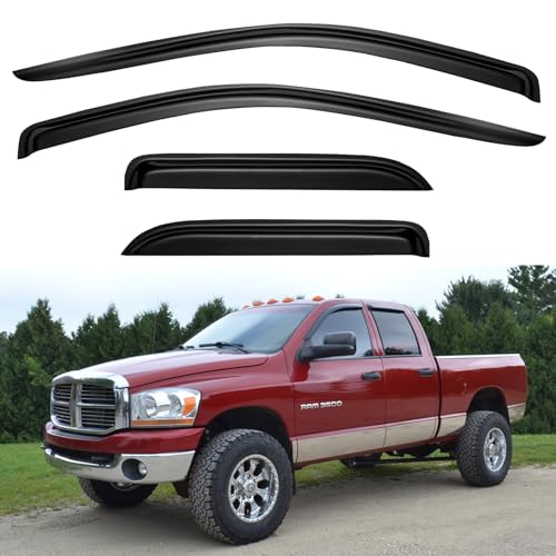 Window Visors Rain Guards for 2002 (2002-2008 ram 1500 quad cab)