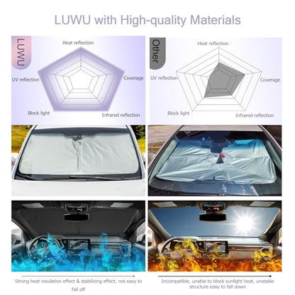for 2023 2024 2025 2026 Chevy Colorado & GMC Canyon Windshield Sun Shade Windshield Sunshades 2025 2026 Colorado Accessories GMC Canyon Accessories Sunshade Cover Block UV Ray (2023-2026 Chevy Colorado & 2023-2026 GMC Canyon)