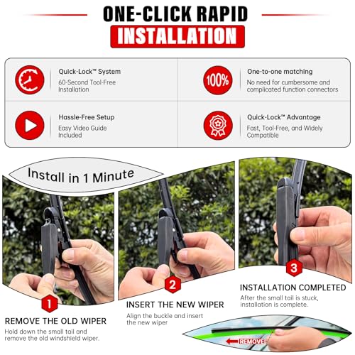 3 Pack Windshield Wiper Blades Replacement for GMC Acadia 2013 (24"/21"/11")