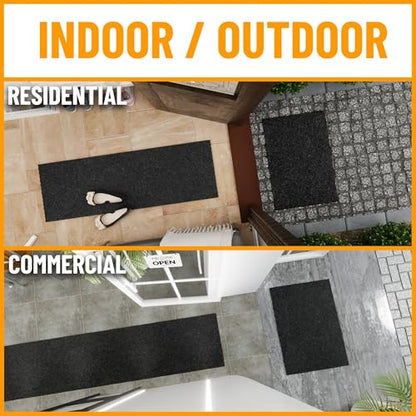 2x38 Commercial Floor Mat Heavy Duty High Traffic Utility Carpet (Black Hobnail / 2' x 38' (Runner))