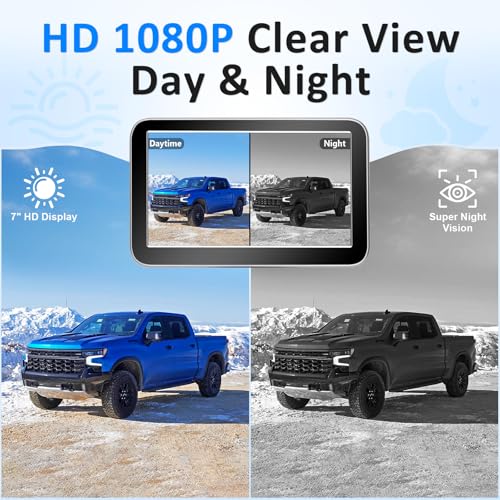 Wireless Backup Camera for Truck (7 Inch Monitor)