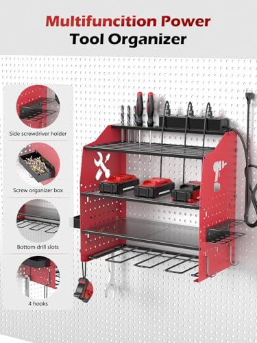 Power Tool Organizer Wall Mount with 6 (Red)