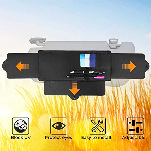 Car Sun Visor Sunshade Extender (Black / 2 Pack)