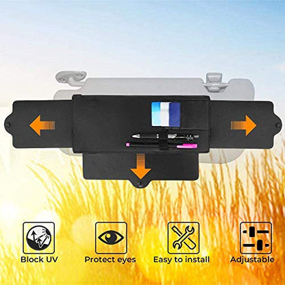 Car Sun Visor Sunshade Extender (Black / 2 Pack)