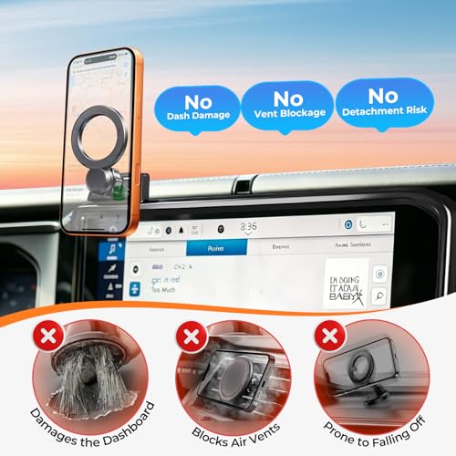 Car Phone Holder for Jeep Wrangler (Fit for 2024-2026 Wrangler/Gladiator JT, 12.3-Inch)