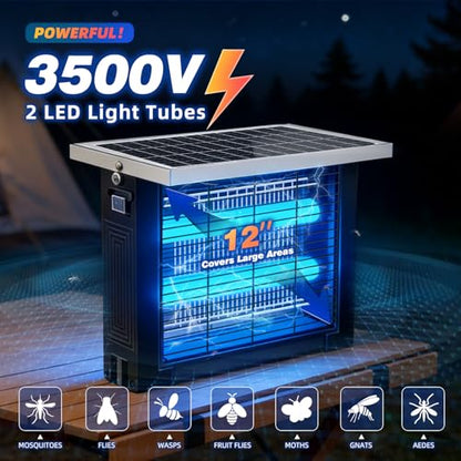 Large Solar Bug Zapper Outdoor (4W for 2000 sq.ft)
