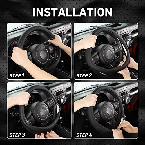 Breathable Car Steering Wheel Cover Large Size 15.5 (Large size[15 1/2''-16''] / Breathable Pores)