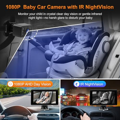 Baby Car Camera with 7" Wireless CarPlay Screen