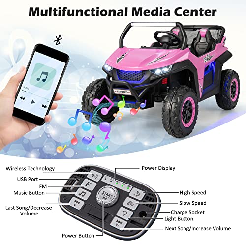 2 Seater Ride on Car for Kids (Pink)