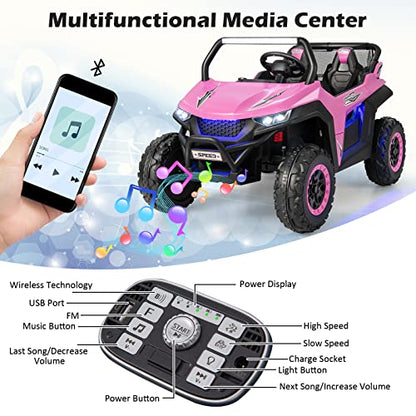 2 Seater Ride on Car for Kids (Pink)