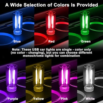 2 Packs USB Light for Car (2pcs(green))
