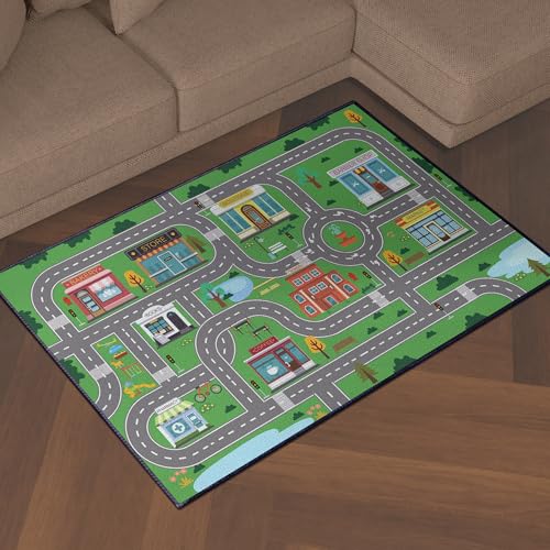 Play Rug for Playroom 59"x39" (3'3"x 5' / Towncity01)