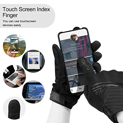 Motorcycle Gloves Breathable Mesh Touchscreen Hard Knuckles (Black / XX-Large)