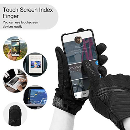 Motorcycle Gloves Breathable Mesh Touchscreen Hard Knuckles (Black / X-Large)