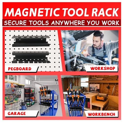 Magnetic Screwdriver Holder (Black Magnetic Screwdriver Wrench Organizer)