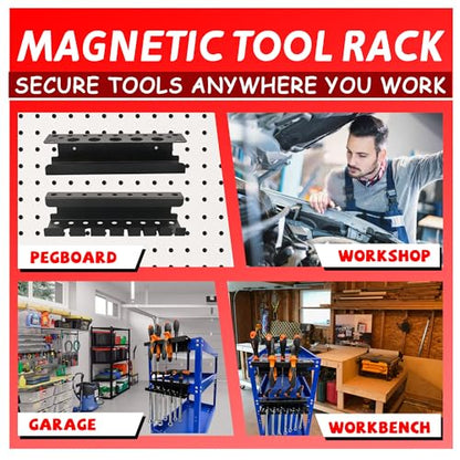 Magnetic Screwdriver Holder (Black Magnetic Screwdriver Wrench Organizer)