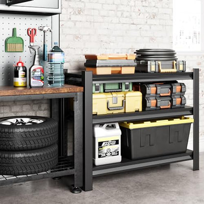 40" W Garage Shelving Heavy Duty (Black / 40" W x 18" D x 36" H)