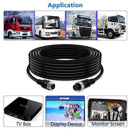 Car 4 Pin Aviation Video Extension Cable 50FT (50Ft/15M)
