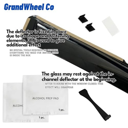 Window Deflectors Smoke Tinted in (For F150 15-20 Regular Cab)