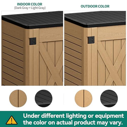 Outdoor Resin Storage Sheds with X (X-Shaped-4.3x3.4ft / Brown)