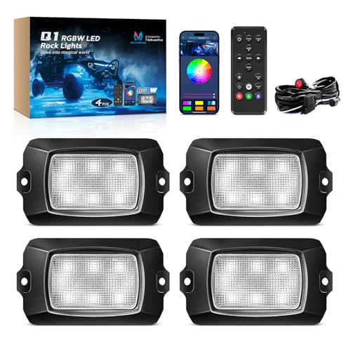 Q1 RGBW 4 Pod Rock Lights for Trucks with App & Remote Control (Rgbw 4 pods)