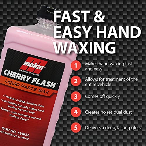 Cherry Flash Automotive Liquid Paste Wax for Hand Waxing (64 Fl Oz (Pack of 1))
