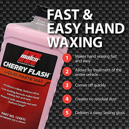 Cherry Flash Automotive Liquid Paste Wax for Hand Waxing (64 Fl Oz (Pack of 1))