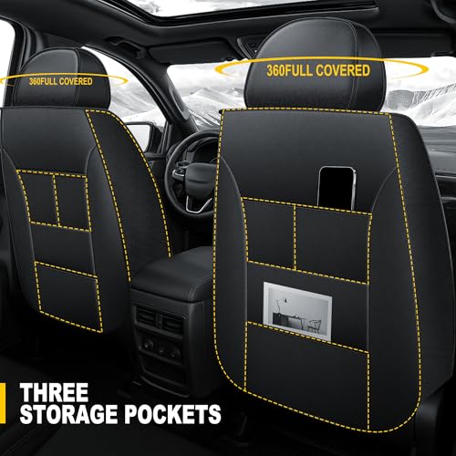 Custom Fit for Ford Ranger Seat Covers 2026 2025 (5 Seats #073 Black)