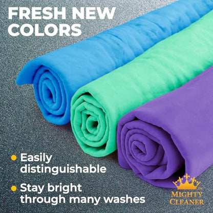 Premium Shammy Cloth for Car Drying (Purple, Blue, Mint)