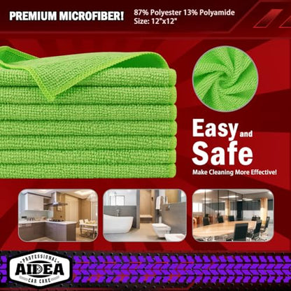 Microfiber Cleaning Cloth (Green / 20PK)