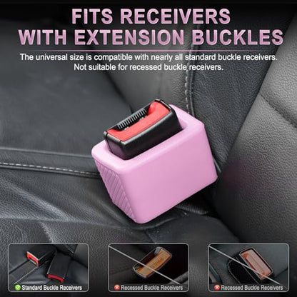 2PCS Seat Belt Buckle Holder (Pink)