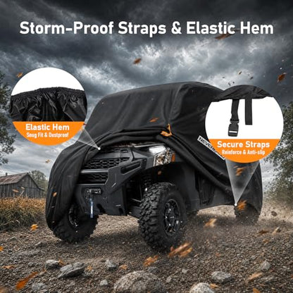 UTV Cover Heavy Duty Ranger Cover Waterproof 4 (L: 154"Lx 67"Wx 76"H (Double row seats）)