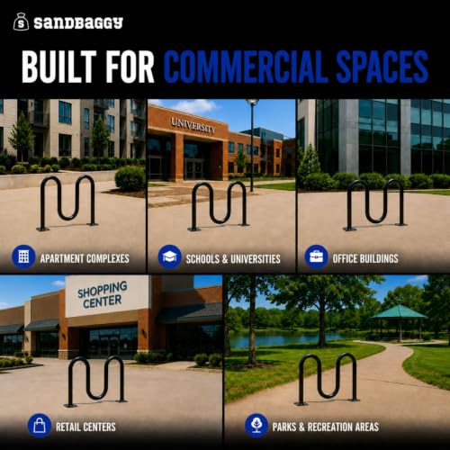 Commercial Dual Loop Wave Bike Racks (Dual Loop - 5 Bike Capacity)