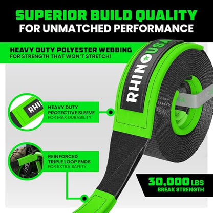 Recovery Tow Strap (Black / 3in x 20ft)