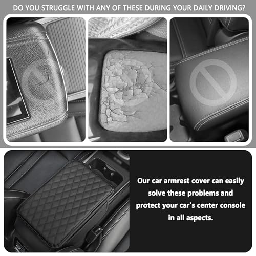 Upgraded Car Center Console Cover with Rhinestones (Upgraded Diamond - Bling Blue)