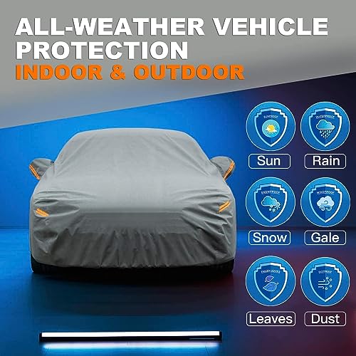 Heavy Duty Car Cover Waterproof All Weather (3XL Fit Sedan-Length (186 To 193 inch))